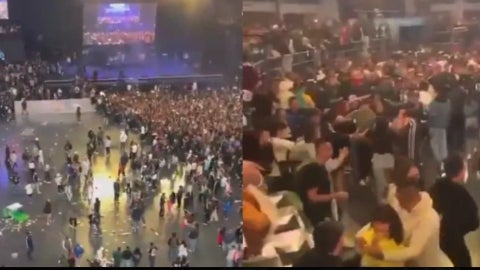 Pelea en el concierto de Damas Gratis en el Movistar Arena / FOTO: Captura de pantalla