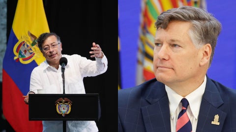 El presidente de Colombia, Gustavo Petro, y el subsecretario de Estado de Estados Unidos, Christopher Landau. (EFE)