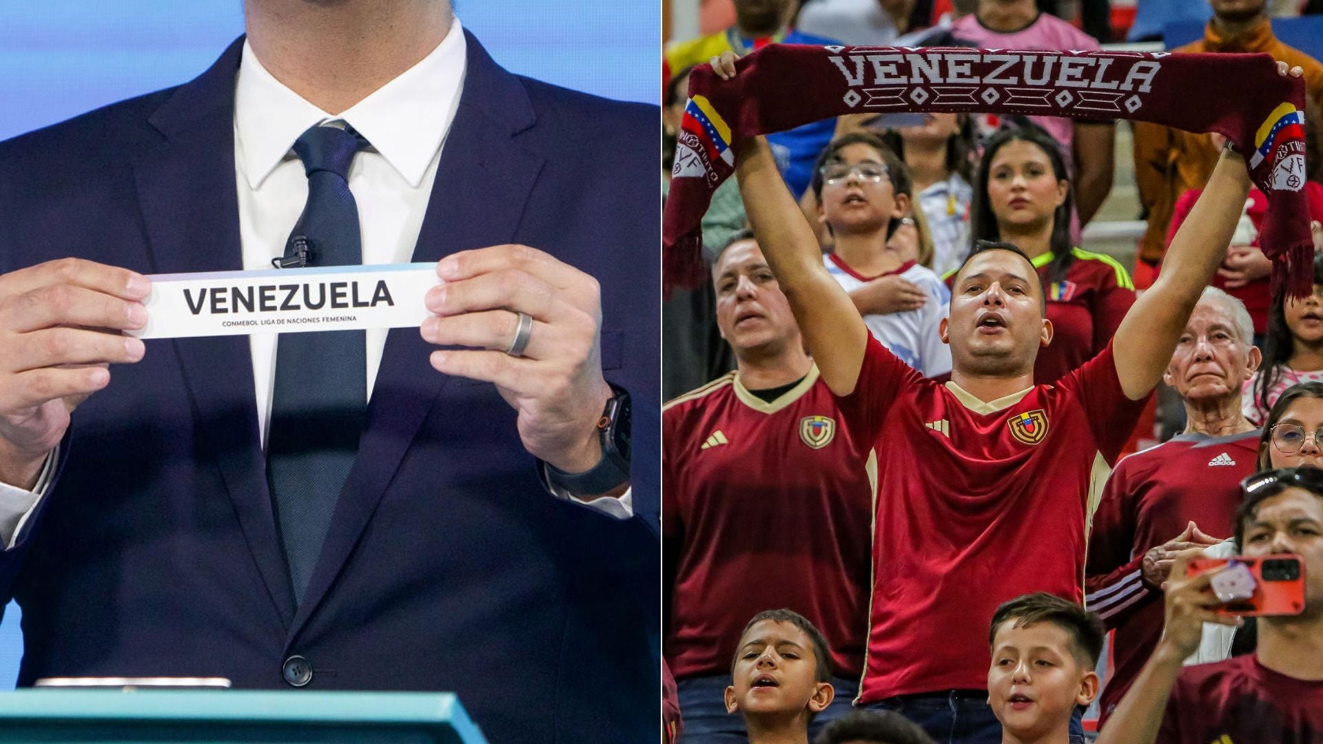 Sorteo Liga de Naciones Conmebol/ Hinchada de la selección Venezolana - Fotos EFE