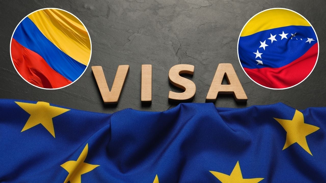 Banderas de la Unión Europea, de Colombia y de Venezuela - Fotos de referencia Canva Banderas de la Unión Europea, de Colombia y de Venezuela - Fotos de referencia Canva