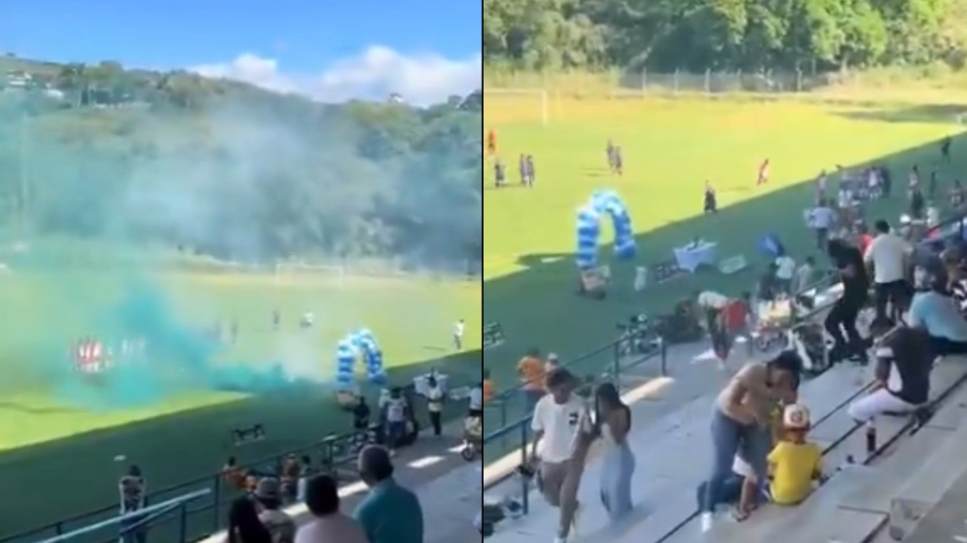 GasLAcrimógenosEnPartidoDeFútbol Usaron gas lacrimógeno en un torneo de fútbol local / FOTO: Captura de pantalla