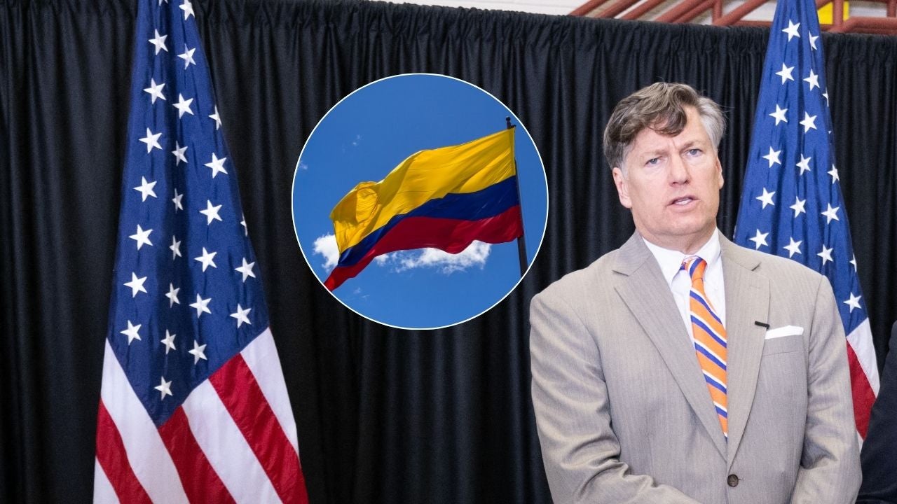 Christopher Landau - Foto AFP/ Bandera de Colombia - Foto de referencia Canva