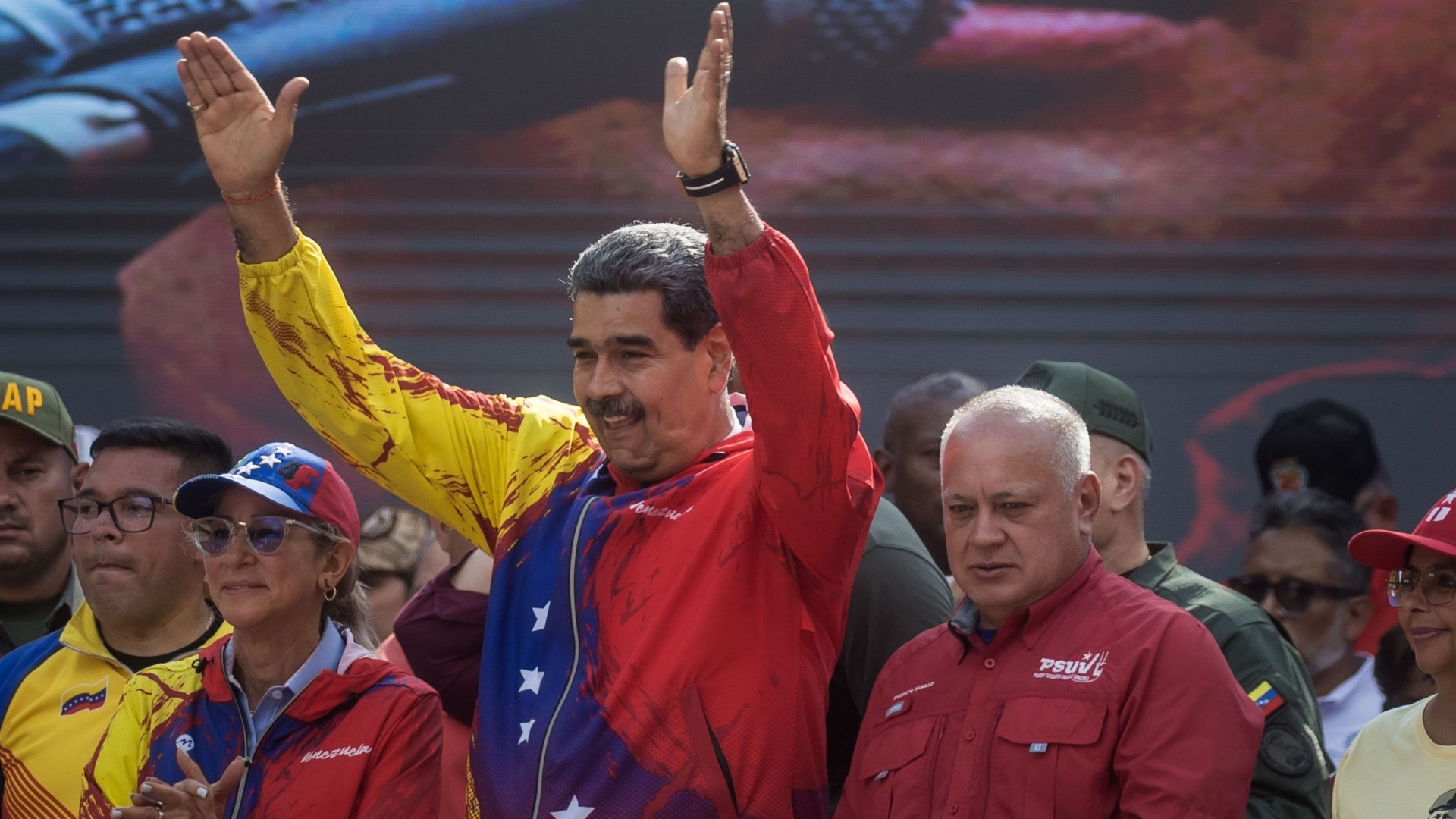 Nicolás Maduro, jefe del régimen venezolano, junto a sus colaboradores de confianza - Foto: EFE