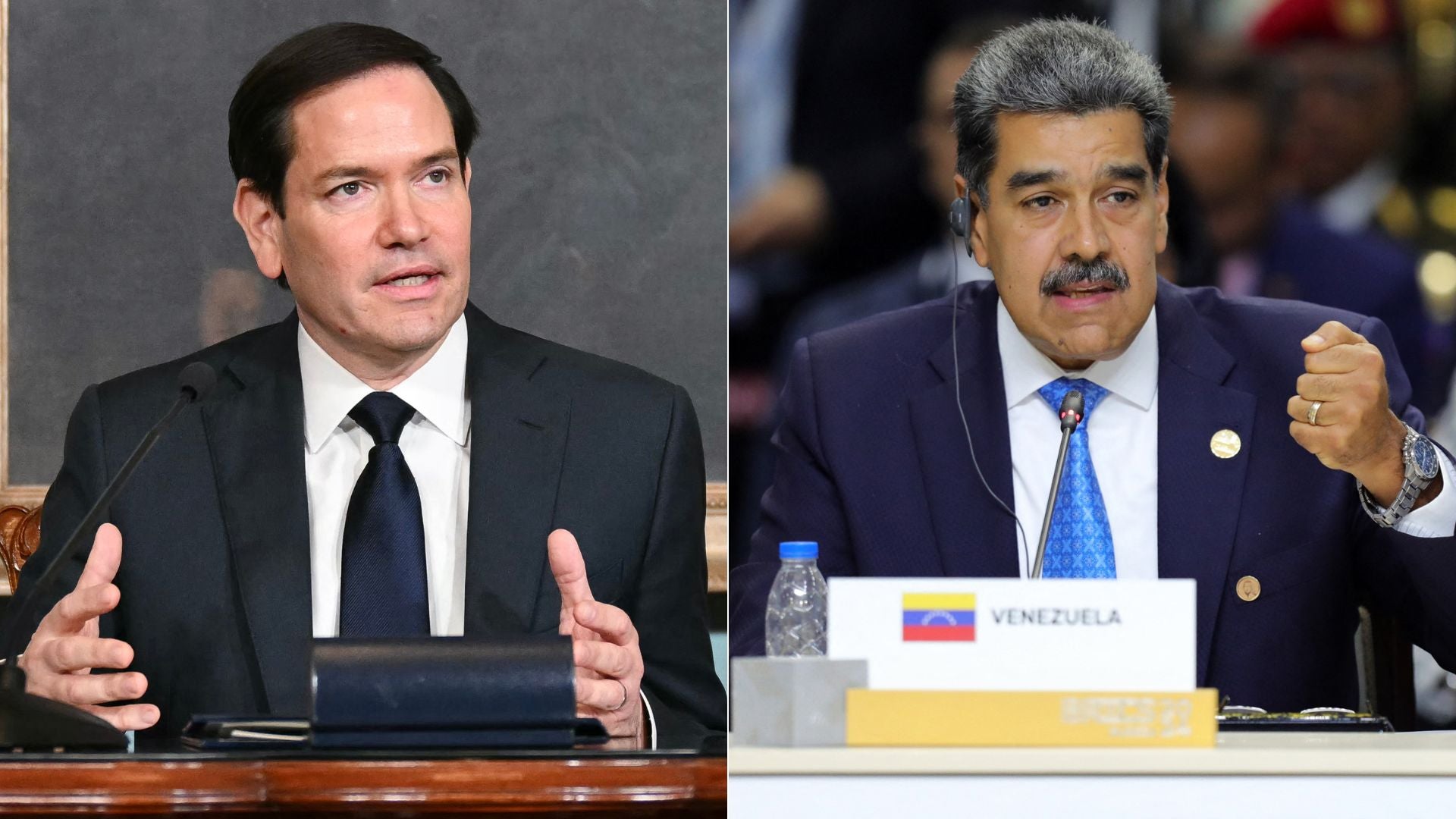 Marco Rubio/ Nicolás Maduro - Fotos AFP