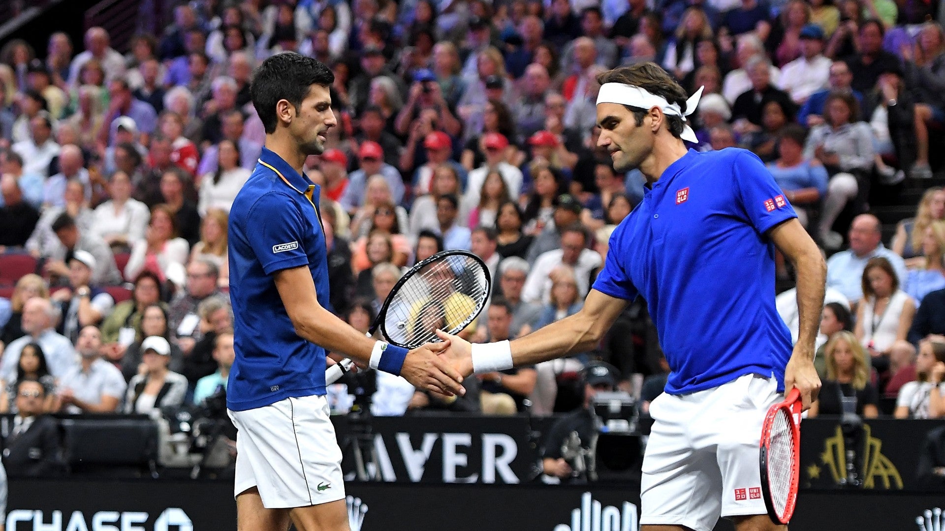 Djokovic y Federer Noval Djokovic y Roger Federer | Foto: AFP