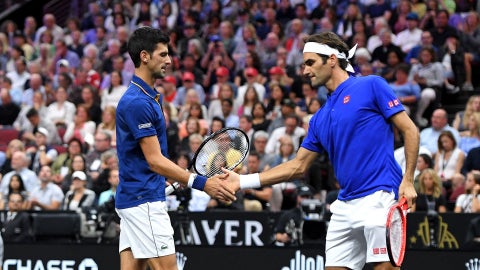 Noval Djokovic y Roger Federer | Foto: AFP