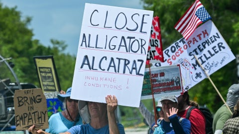 Protestas en EE. UU. contra cárcel de Alligator Alcatraz - Foto: EFE