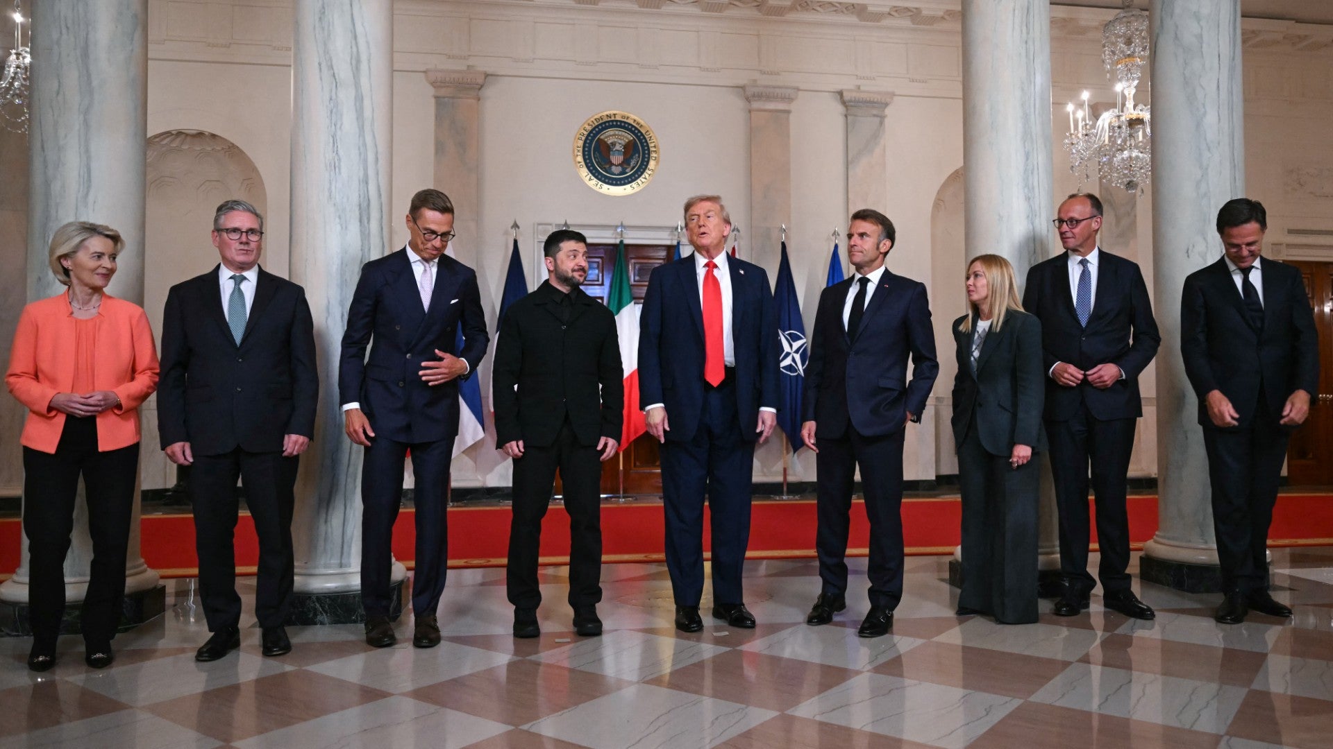 Reunión de Donald Trump con líderes europeos en la Casa Blanca - Foto: AFP Reunión de Donald Trump con líderes europeos en la Casa Blanca - Foto: AFP