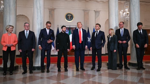 Reunión de Donald Trump con líderes europeos en la Casa Blanca - Foto: AFP