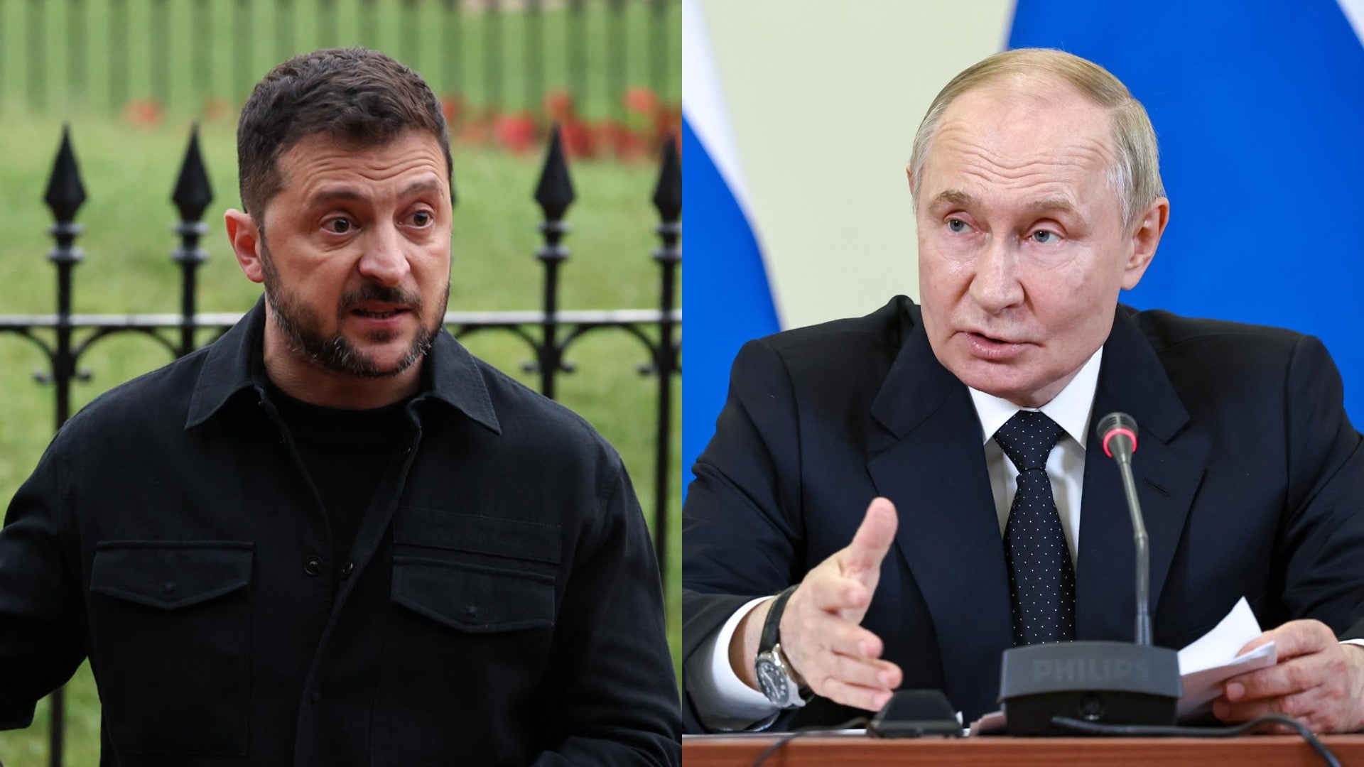 Volodímir Zelenski, presidente de Ucrania, y Vladimir Putin, presidente de Rusia - Fotos: EFE