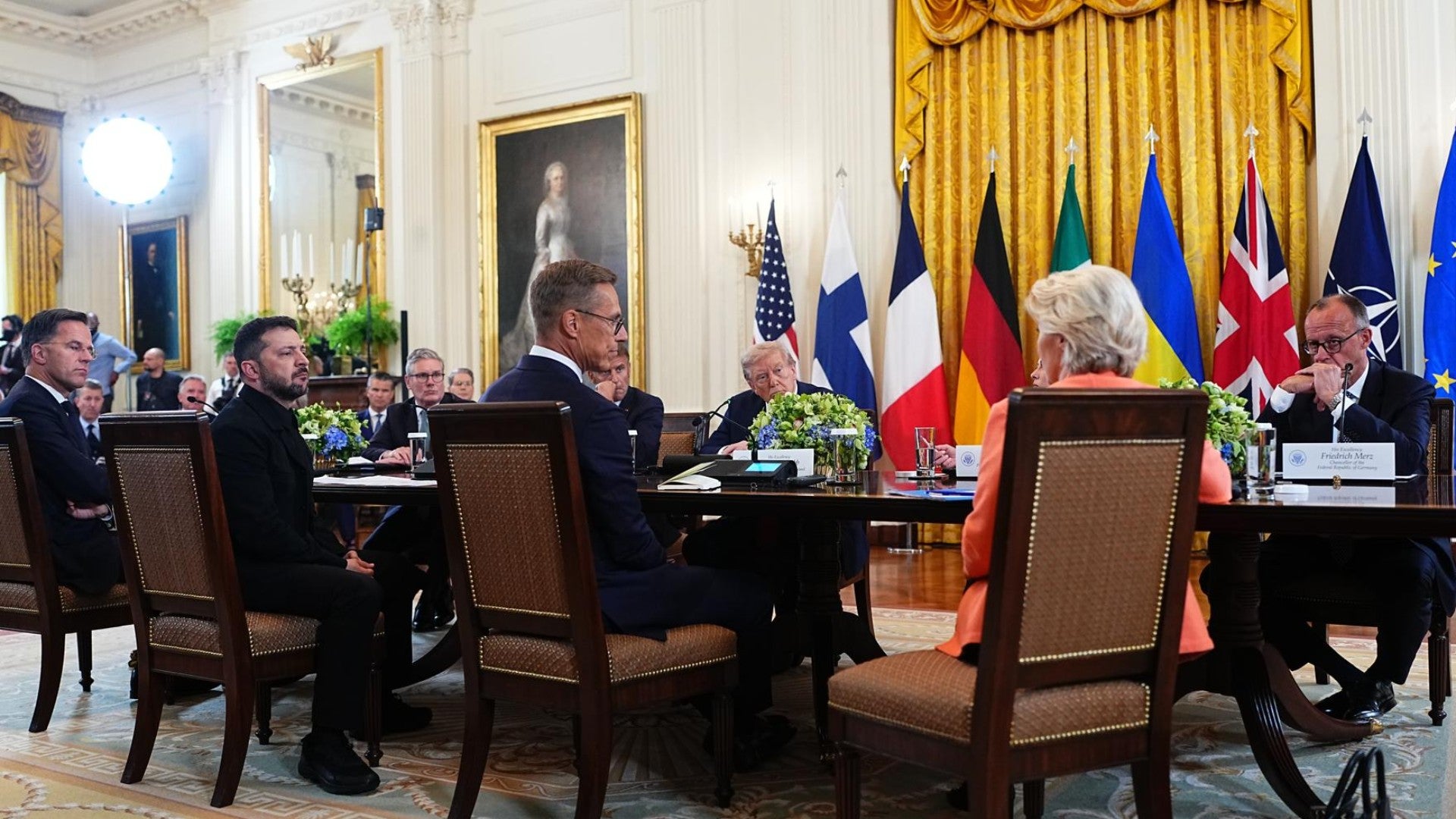 Reunión de Donald Trump con líderes europeos en la Casa Blanca - Foto: EFE