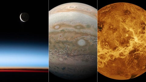 La noche del 19 de agosto habrá conjunción de dos planetas con la Luna creciente - Fotos NASA