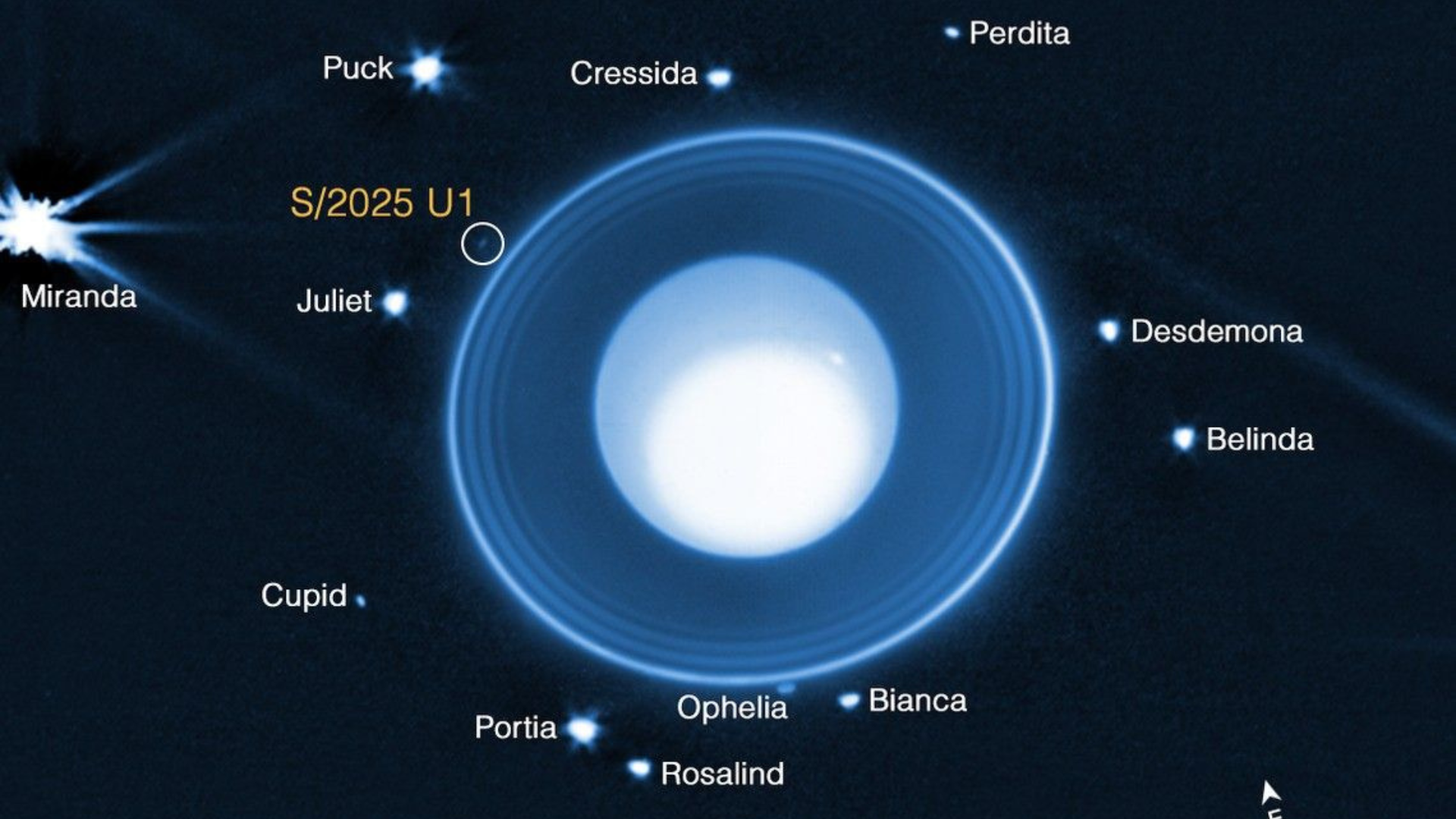 Descubren una nueva luna en Urano - Foto NASA