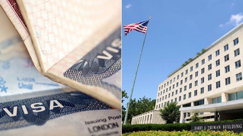 Visa - Foto de referencia Canva/ Edificio del Departamento de Estado de EE. UU. - Foto EFE