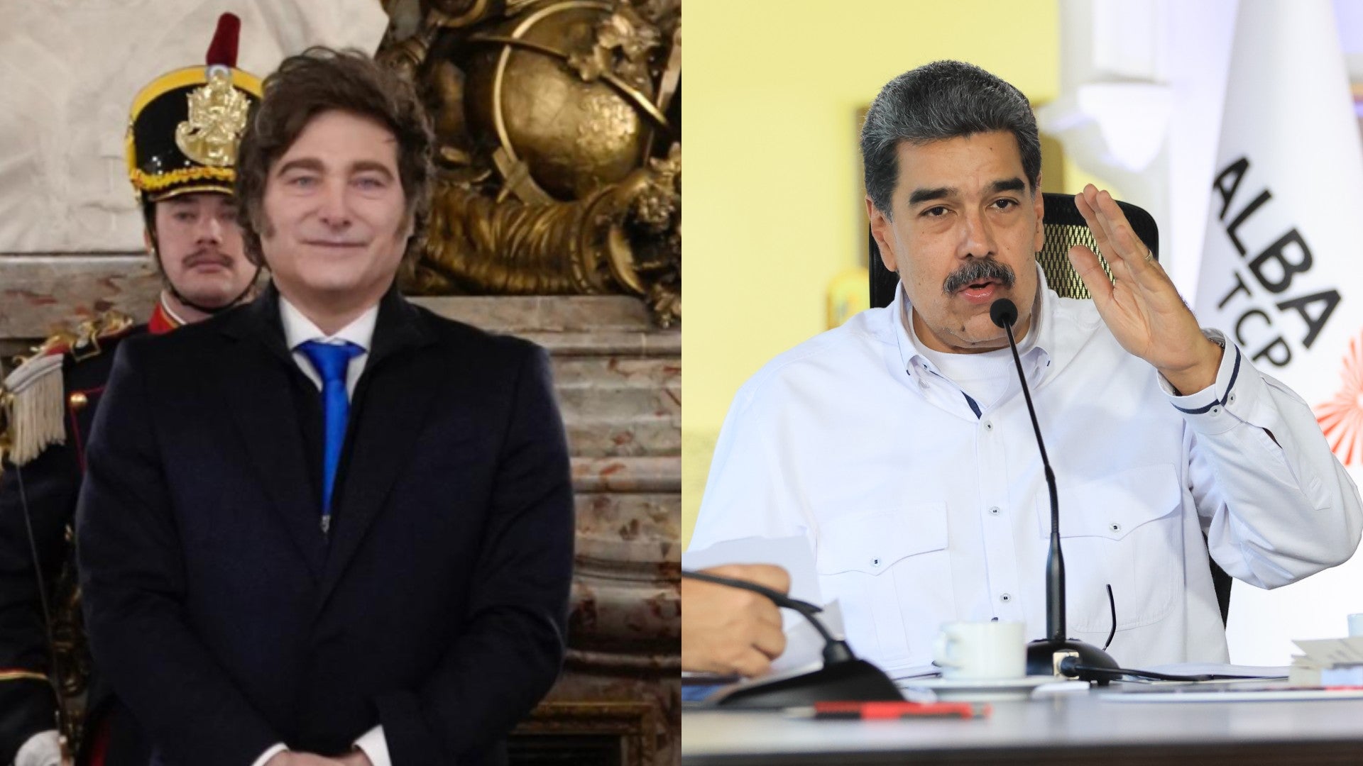 Javier Milei, presidente de Argentina / Nicolás Maduro, jefe del régimen venezolano - Fotos de referencia: EFE