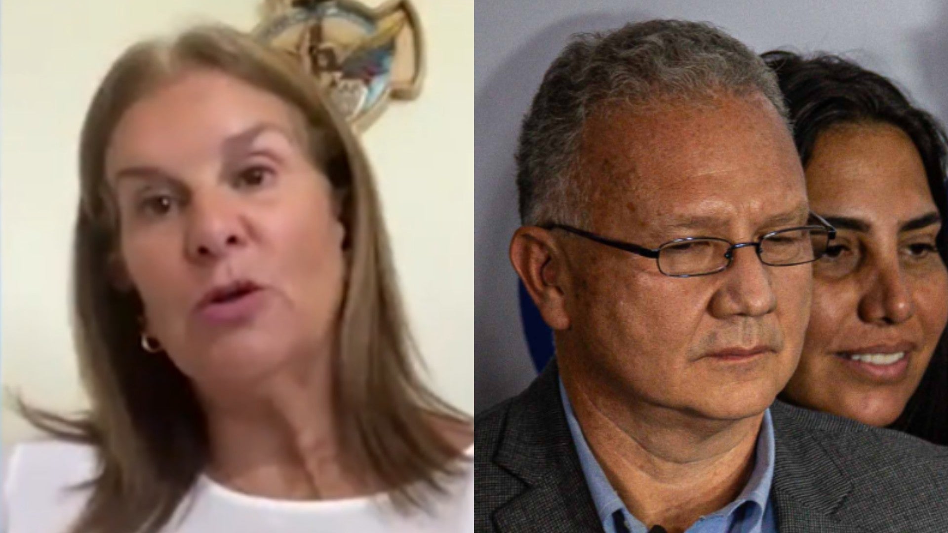 María Cipriani y su esposo, el preso político venezolano, Perkins Rocha - Fotos: NTN24 / EFE María Cipriani y su esposo, el preso político venezolano, Perkins Rocha - Fotos: NTN24 / EFE