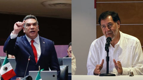 Senador del PRI Alejandro "Alito" Moreno y el diputado de Morena, Gerardo Fernández Noroña | Fotos: AFP-EFE