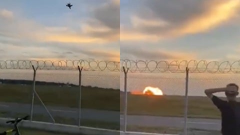 Avión F-16 se estrella en Polonia - Fotos: X