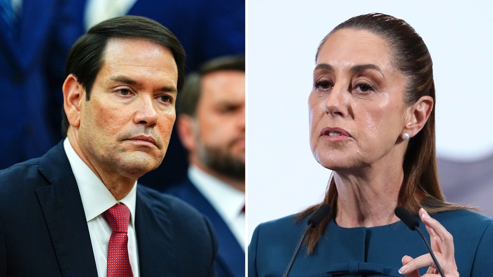 Claudia Sheinbaum, presidente de México y Marco Rubio, secretario de Estado de los Estados Unidos a México - Foto EFE