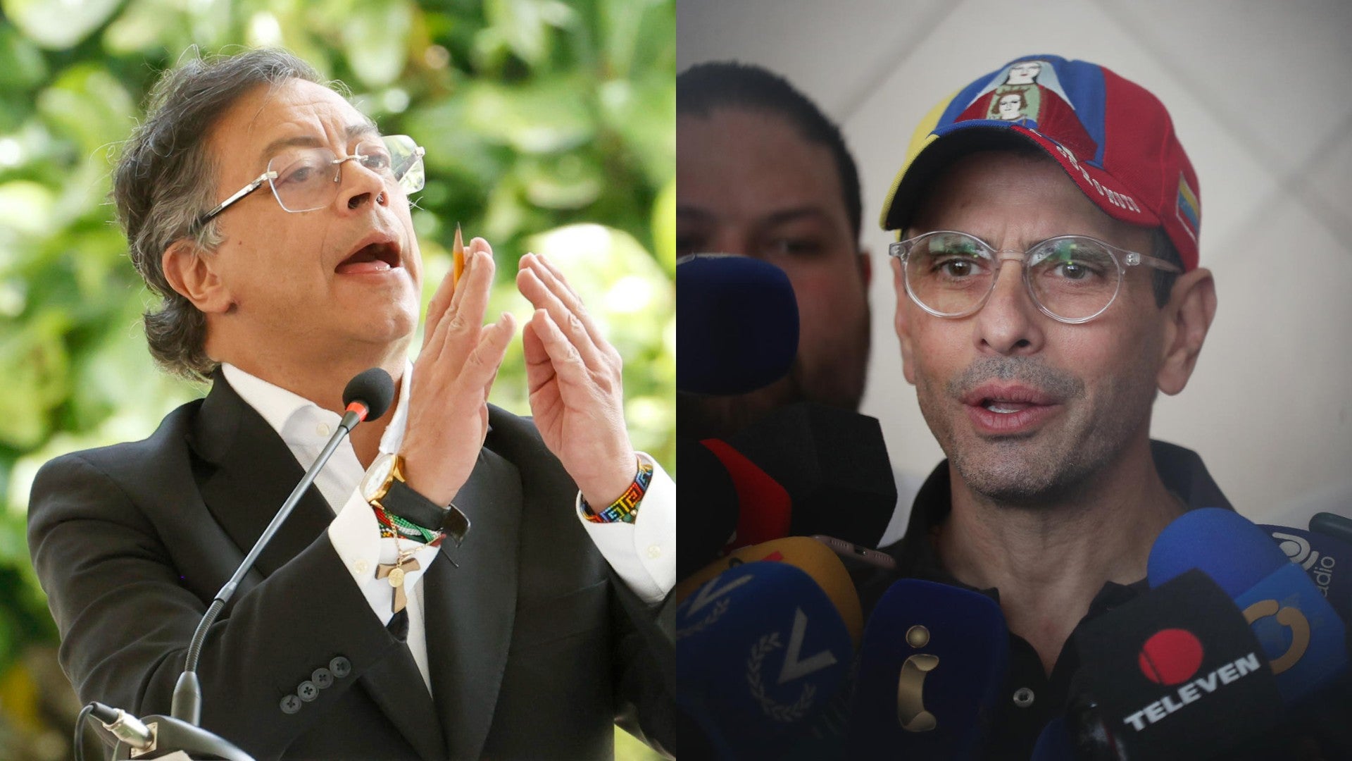 Gustavo Petro, presidente de Colombia, y Henrique Capriles, opositor venezolano - Fotos: EFE
