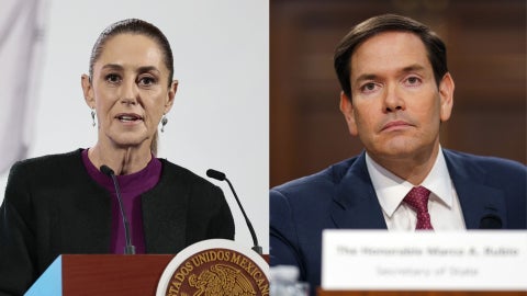 Claudia Sheinbaum y Marco Rubio | Foto EFE