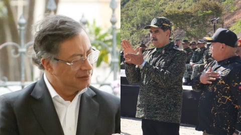 Gustavo Petro, presidente de Colombia / Nicolás Maduro y Diosdado Cabello, jefes del régimen venezolano - Fotos: EFE