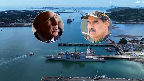 Buque estadounidense/ Carlos Giménez/ Nicolás Maduro - Fotos AFP