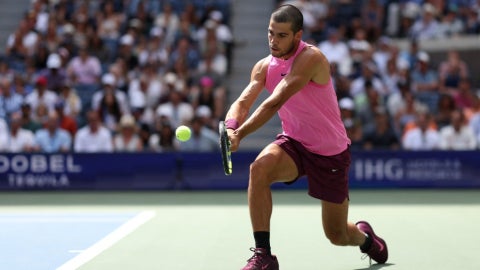 El tenista español Carlos Alcaraz en el US Open (AFP)