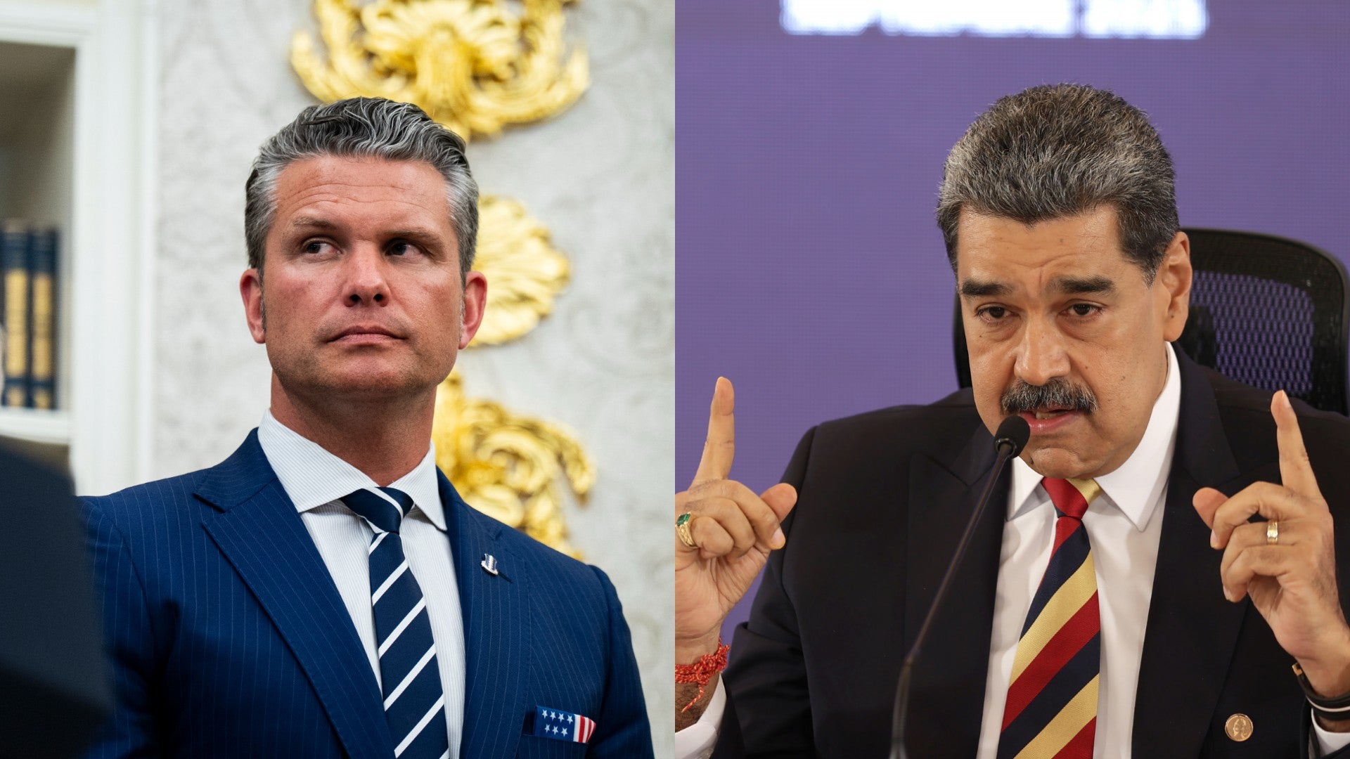 Secretario de Defensa de EE.UU., Pete Hegseth y Nicolás Maduro | Foto: EFE