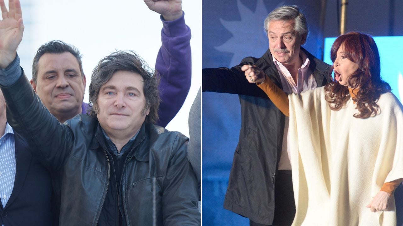Javier Milei/ Alberto Fernández y Cristina Fernández de Kirchner - Fotos EFE