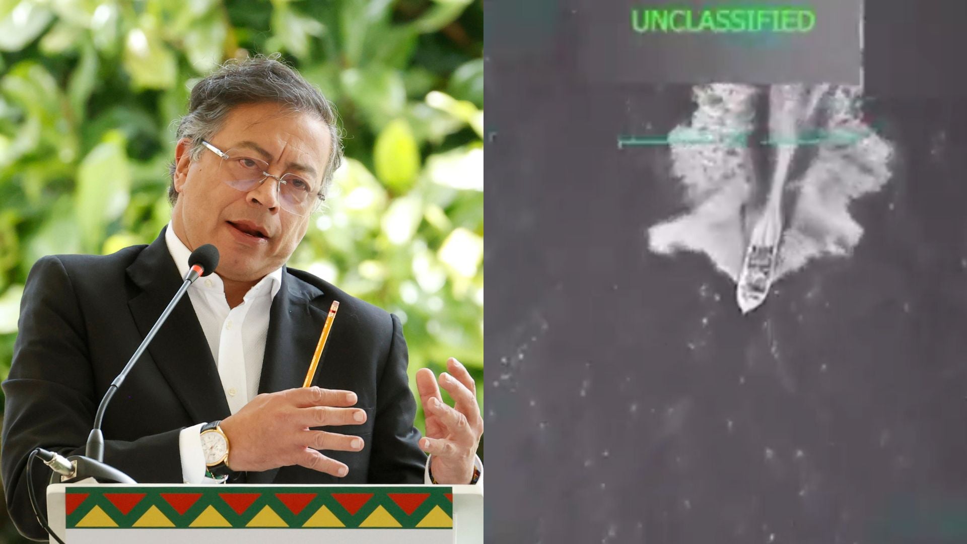 Gustavo Petro, presidente de Colombia - Fotos: EFE / Captura de video ataque estadounidense - Foto: Captura