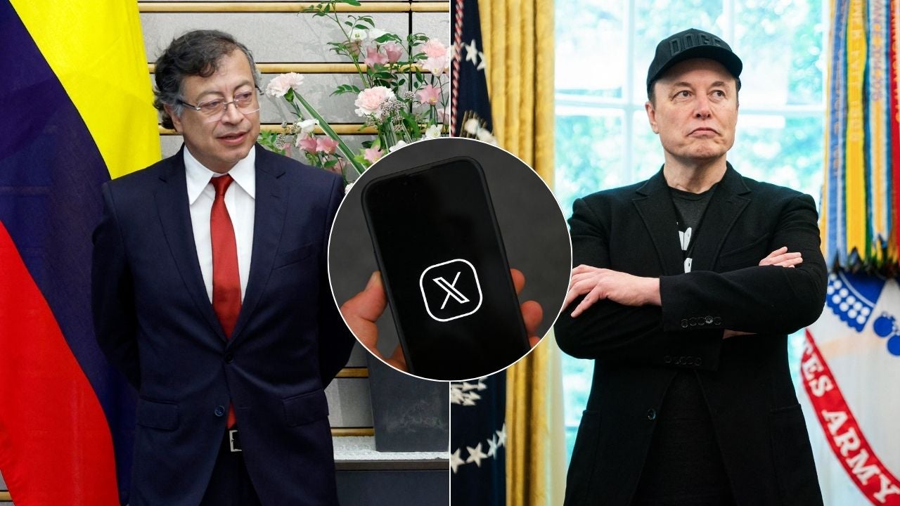 Gustavo Petro/ Elon Musk/ Red social X - Fotos AFP de referencia