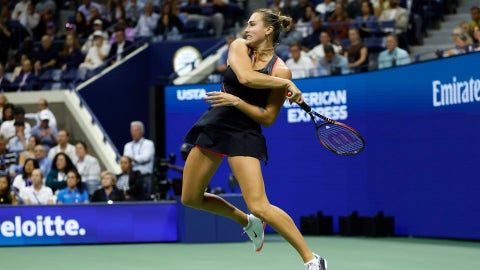 La tenista bielorrusa Aryna Sabalenka en el Abierto de Estados Unidos. (EFE)