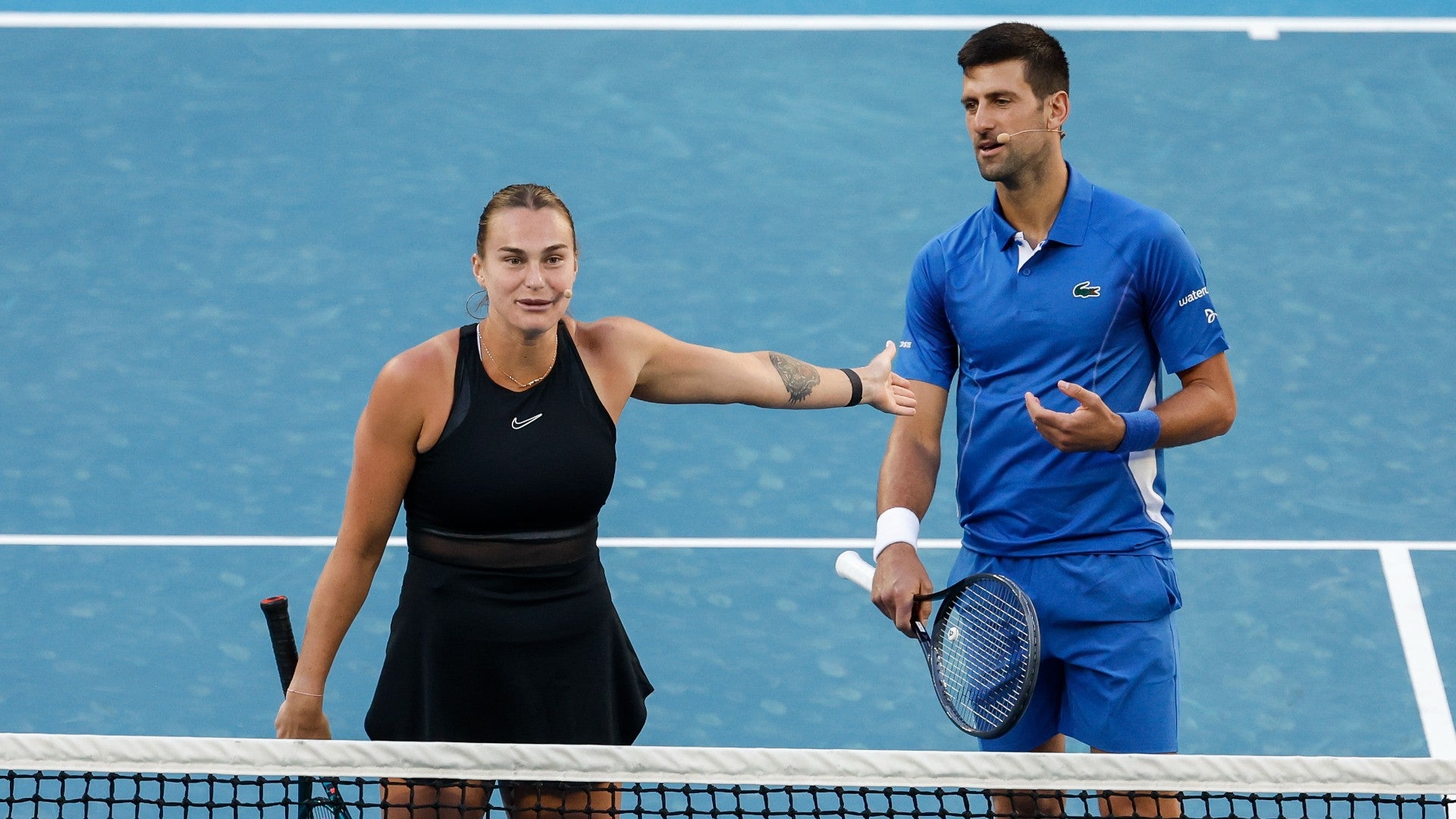 Aryna Sabalenka y Novak Djokovic | Foto: EFE