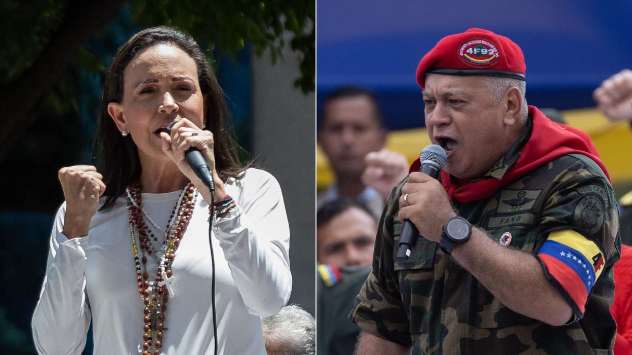 María Corina Machado/ Diosdado Cabello - Fotos EFE