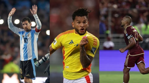 Lionel Messi (Argentina), Luis Suárez (Colombia) y Salomón Rondón (Venezuela). (EFE)