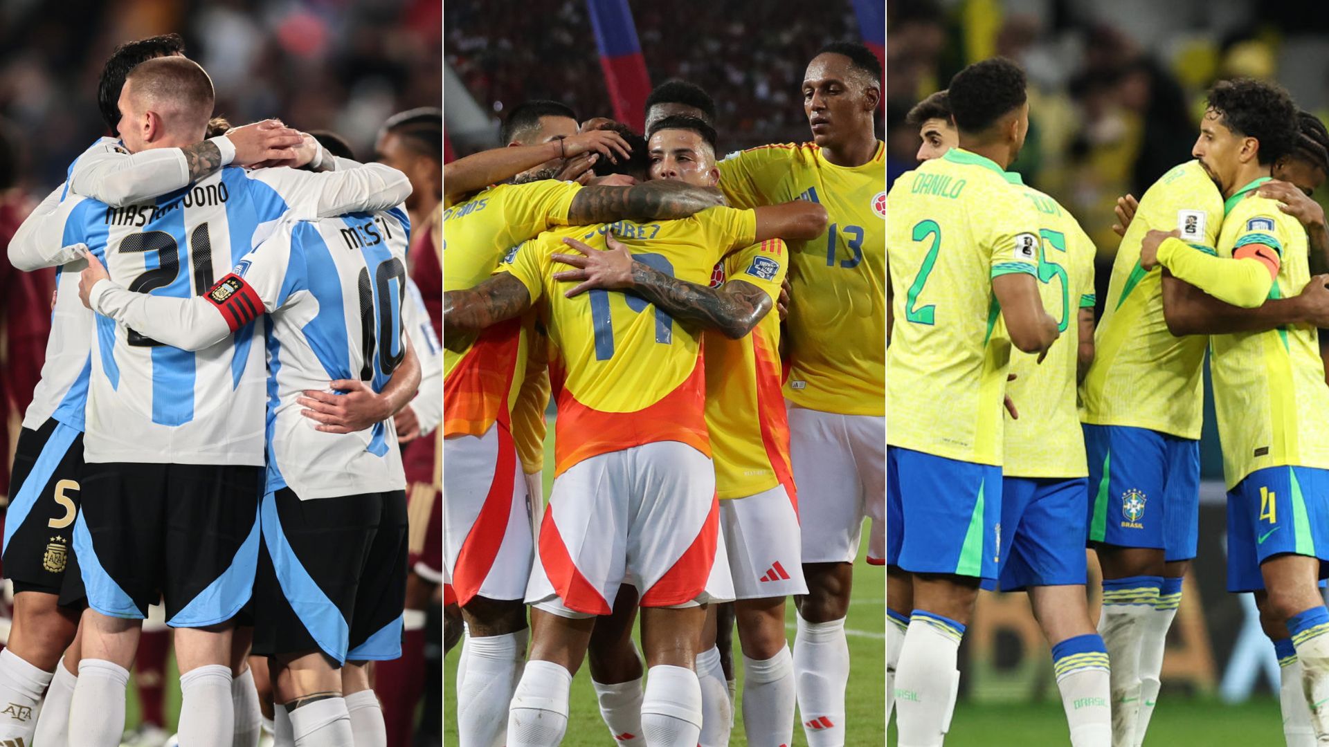 Selecciones argentina, colombiana y brasileña - Fotos EFE