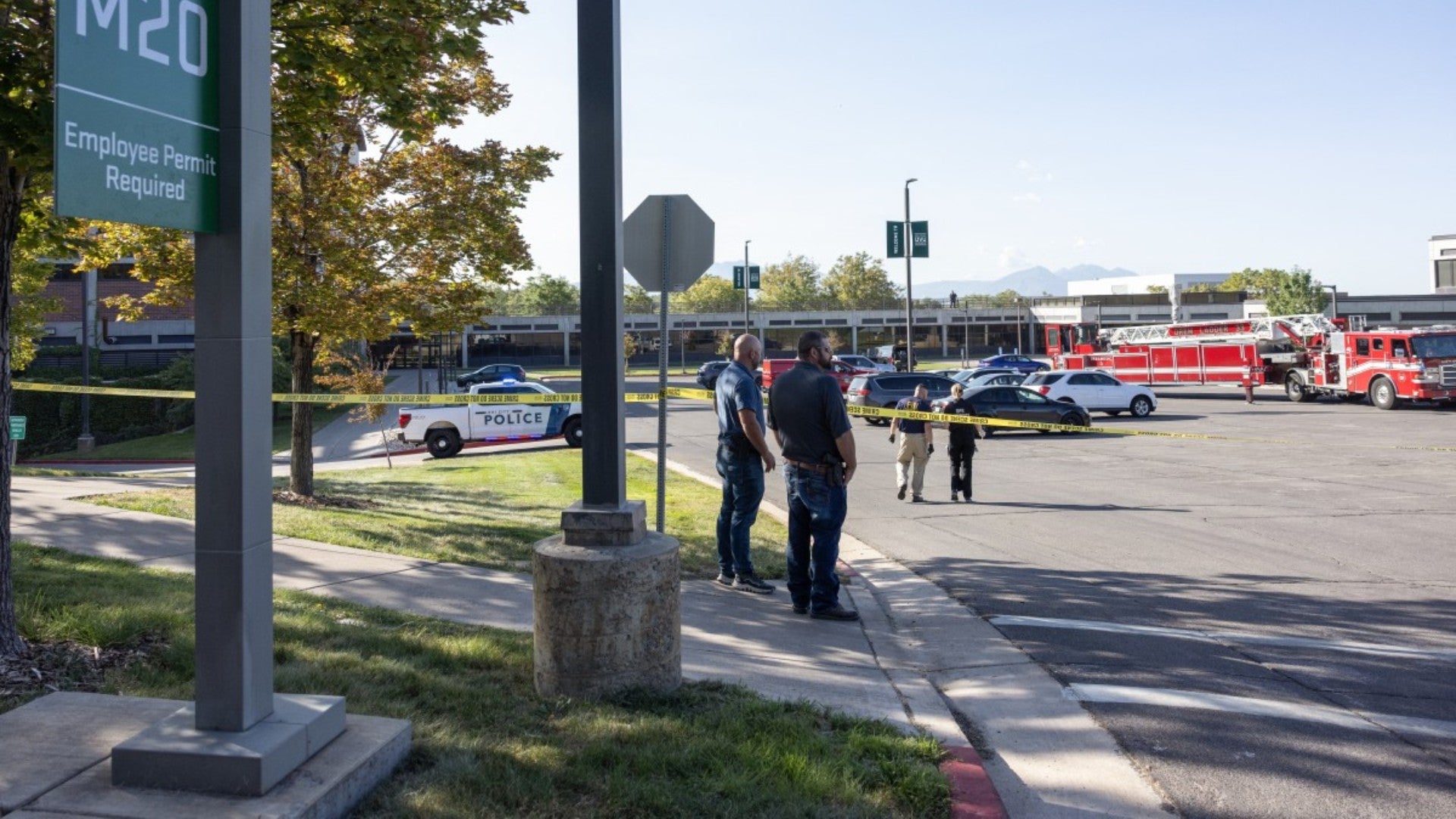 Escena del crimen tras asesinato de Charlie Kirk. (AFP)