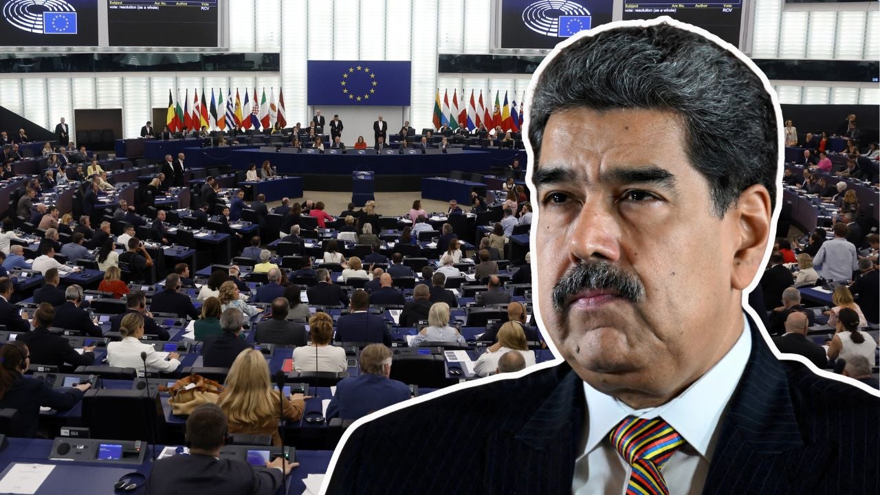 Sede del Parlamento Europeo y Nicolas Maduro - Fotos: EFE