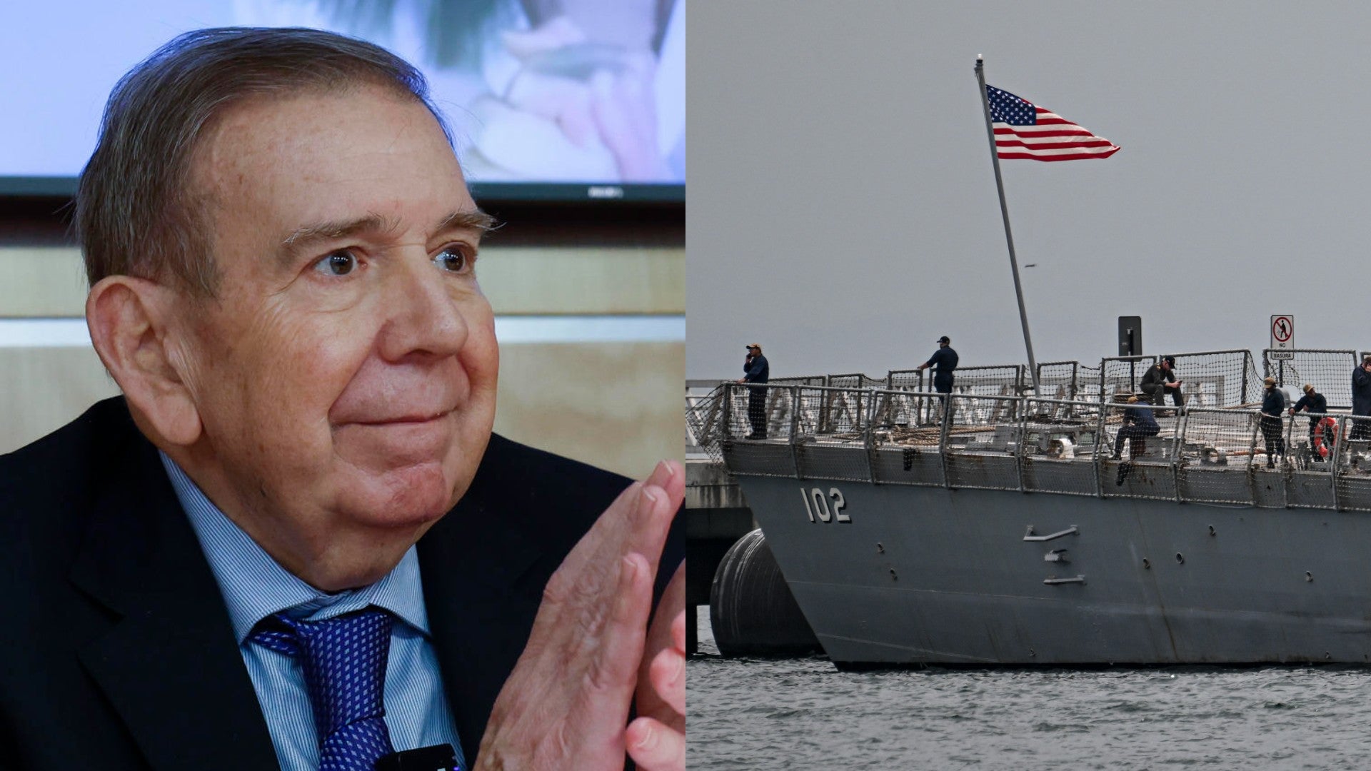 Edmundo González, presidente electo de Venezuela, y despliegue militar en el Caribe - Fotos: EFE