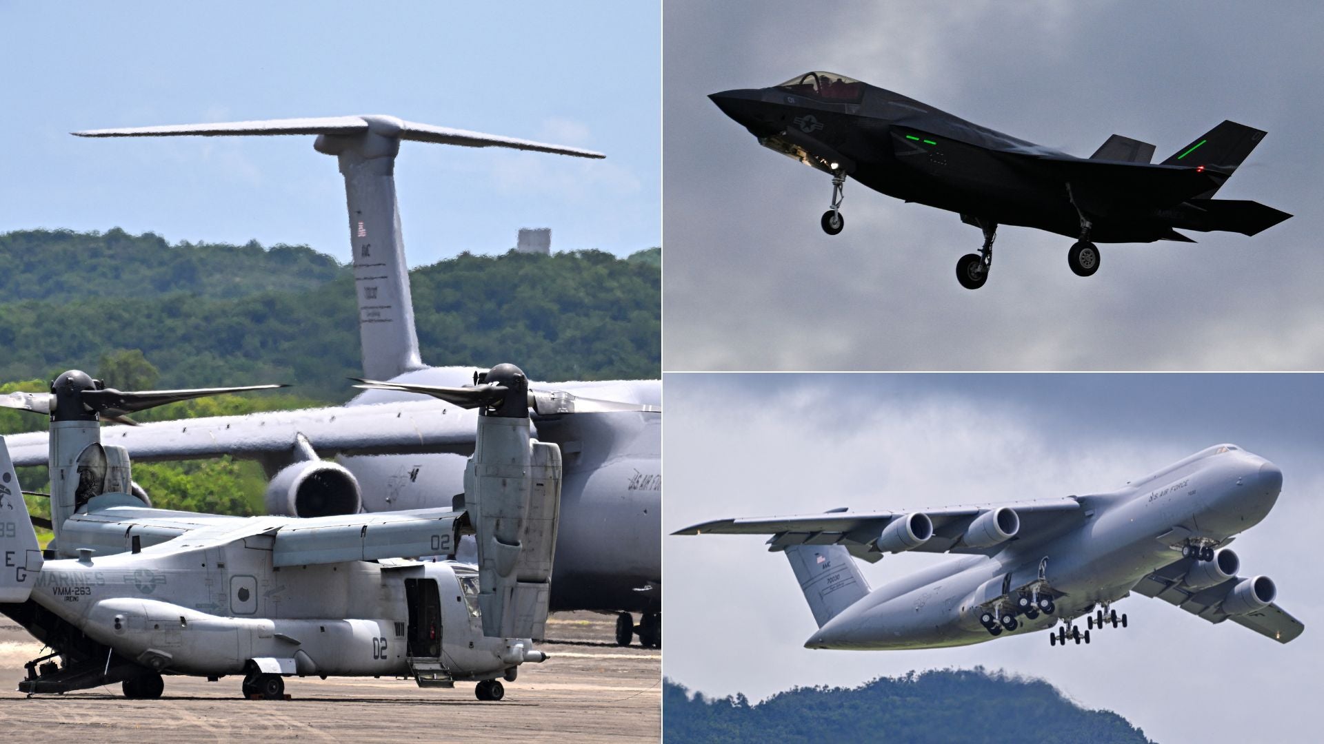 Amplio despliegue aéreo de Estados Unidos en Puerto Rico este sábado 13 de septiembre - Fotos AFP Amplio despliegue aéreo de Estados Unidos en Puerto Rico este sábado 13 de septiembre - Fotos AFP