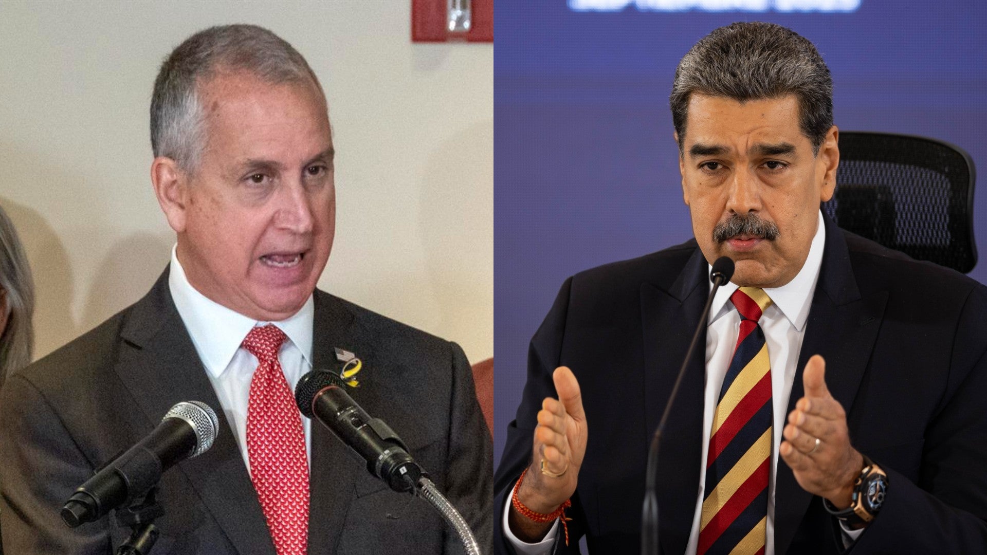 Marío Díaz-Balart, congresista estadounidense, y Nicolás Maduro - Fotos: EFE