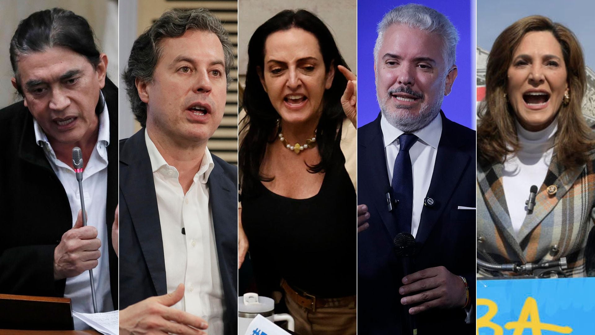 Gustavo Bolívar/ Juan Manuel Galán/ María Fernanda Cabal/ Iván Duque/ María Elvira Salazar - Fotos EFE