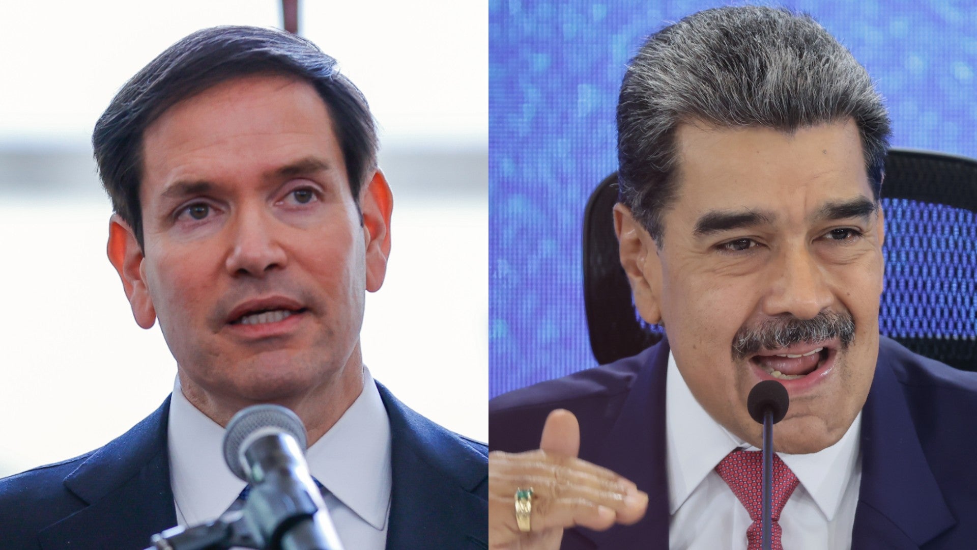 Marco Rubio y Nicolás Maduro | Foto: EFE