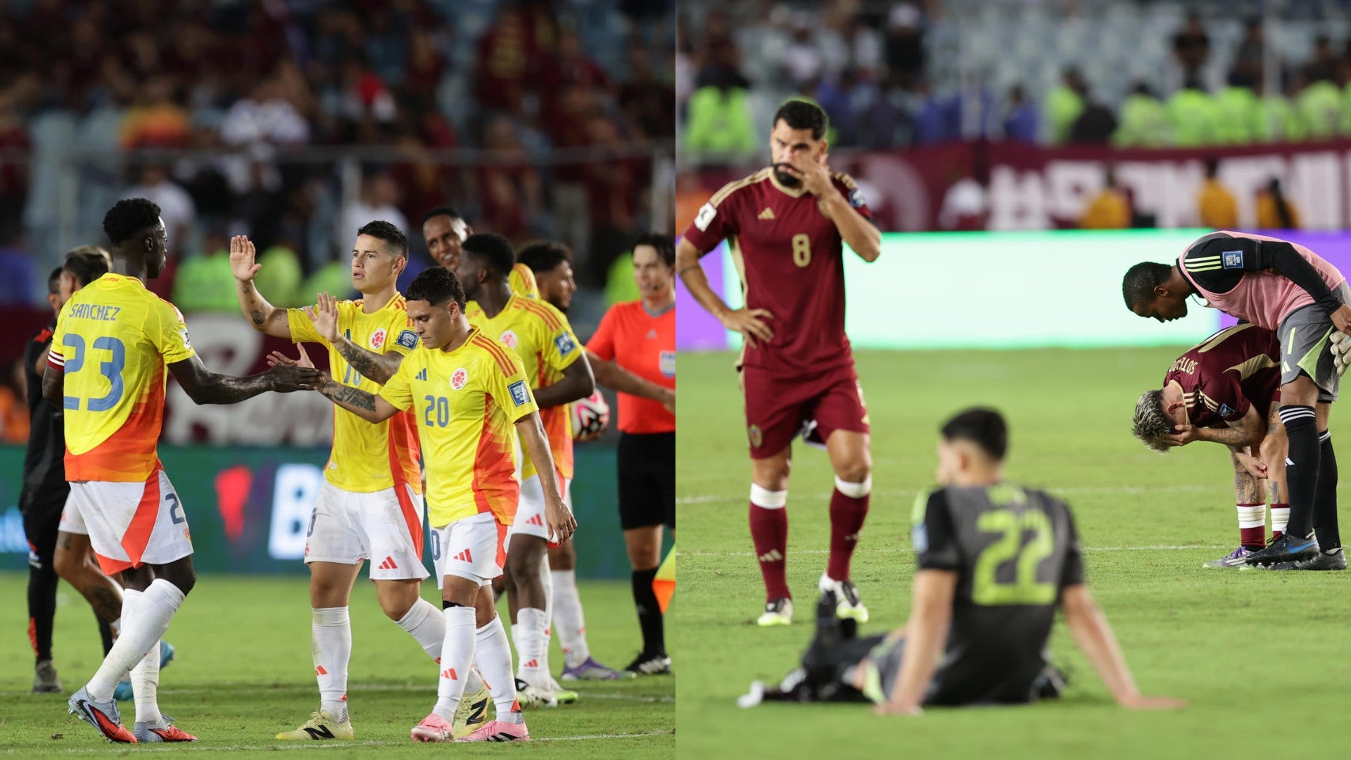 Selección Colombia y Selección de Venezuela en Eliminatorias - Fotos: EFE