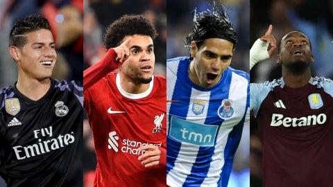 James Rodríguez, Luis Díaz, Falcao García y Jhon Durán | Foto: EFE