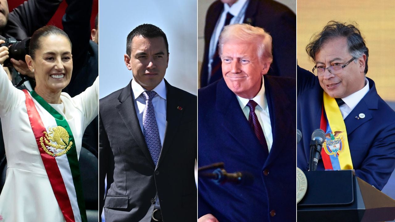 Claudia Sheinbaum/ Daniel Noboa/ Donald Trump/ Gustavo Petro - Fotos EFE
