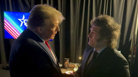 Donald Trump y Javier Milei (AFP)