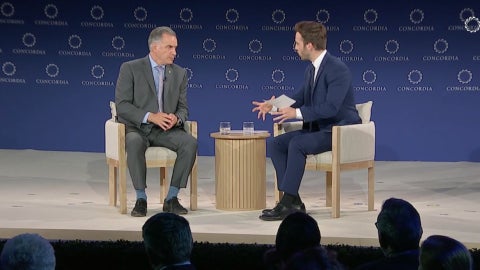 Presidente de Uruguay, Yamandú Orsi, en el evento de la Concordia