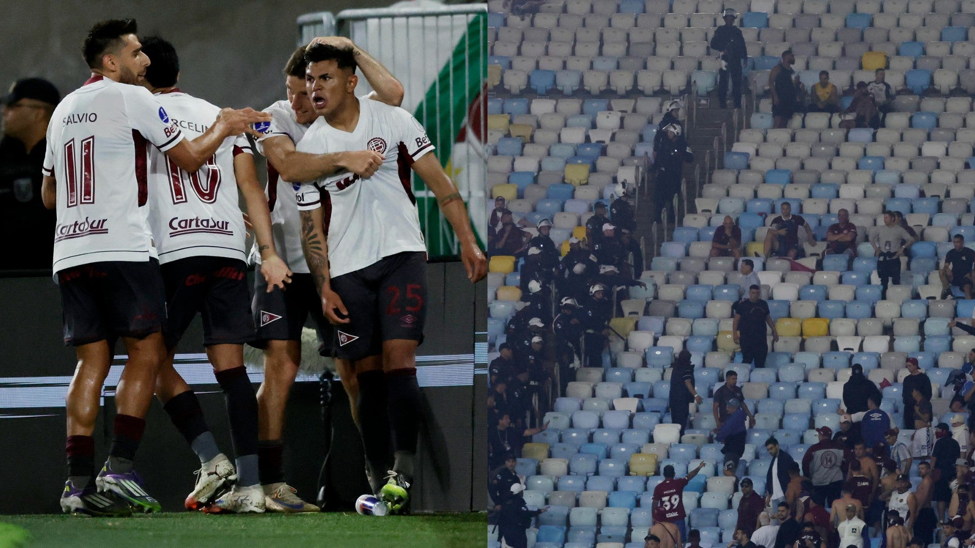 Hubo disturbios en la clasificación de Lanús a la semifinal de la Copa Sudamericana / FOTO: EFE